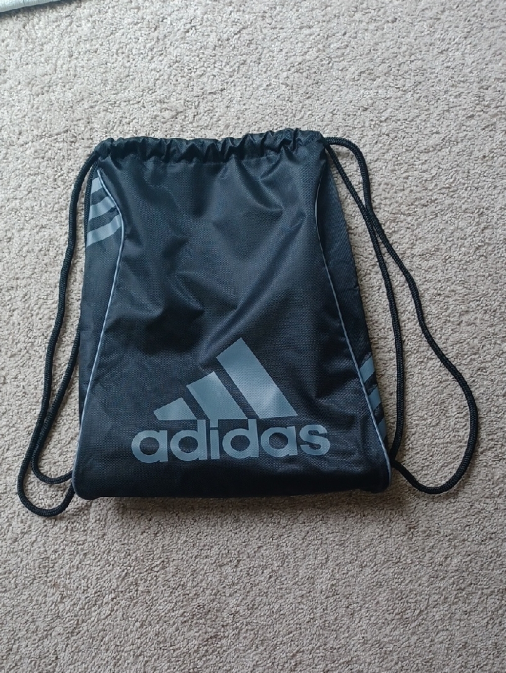 adidas Black Heavy Duty Drawstring Gym Sack Pack 0S
